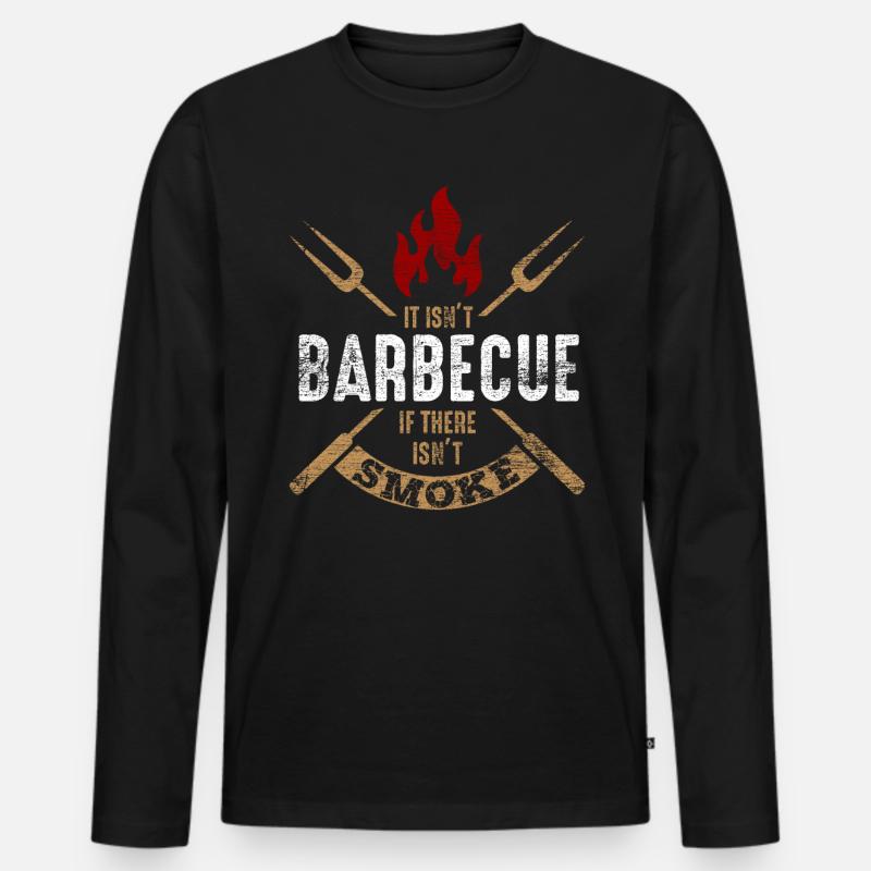 Barbecue - Männer Premium Bio Langarmshirt - Schwarz