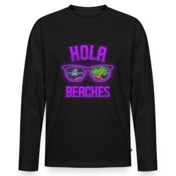 Vacanciers - T-shirt manches longues Premium bio Homme - noir - Devant - Nico (187cm)