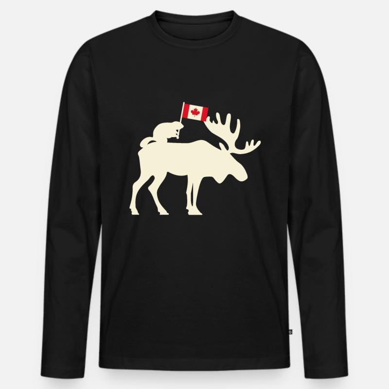 Kanada Flagge - Männer Premium Bio Langarmshirt - Schwarz