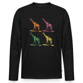 Giraffe giraffes - Men's Premium Organic Long Sleeve Shirt - black - Front - Nico (187cm)