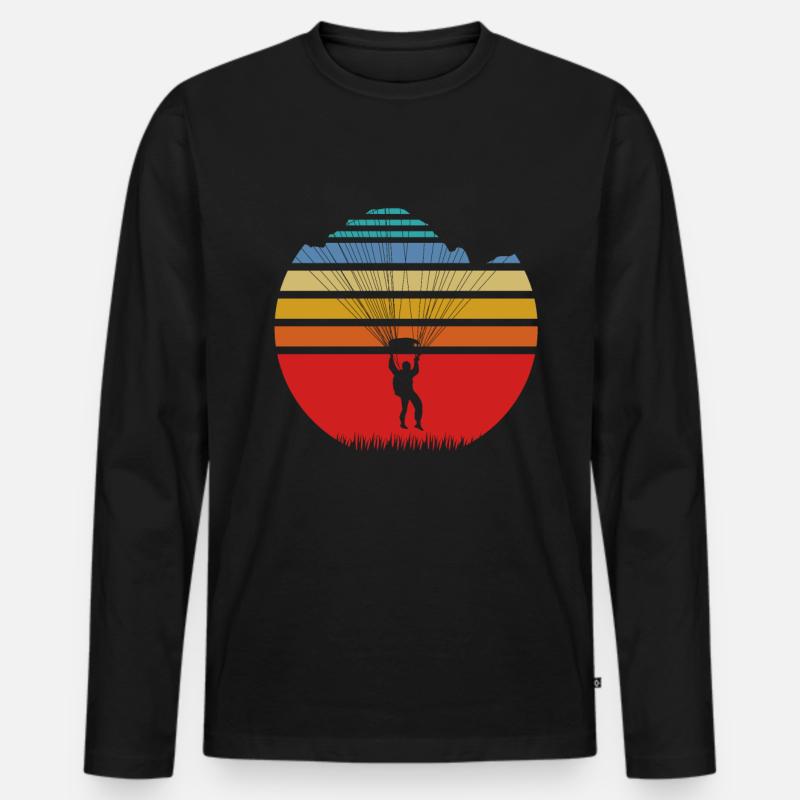 Paragliding - Männer Premium Bio Langarmshirt - Schwarz