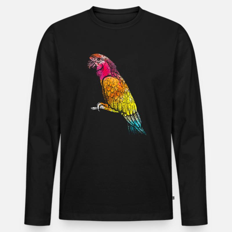 Papagei Tier - Männer Premium Bio Langarmshirt - Schwarz