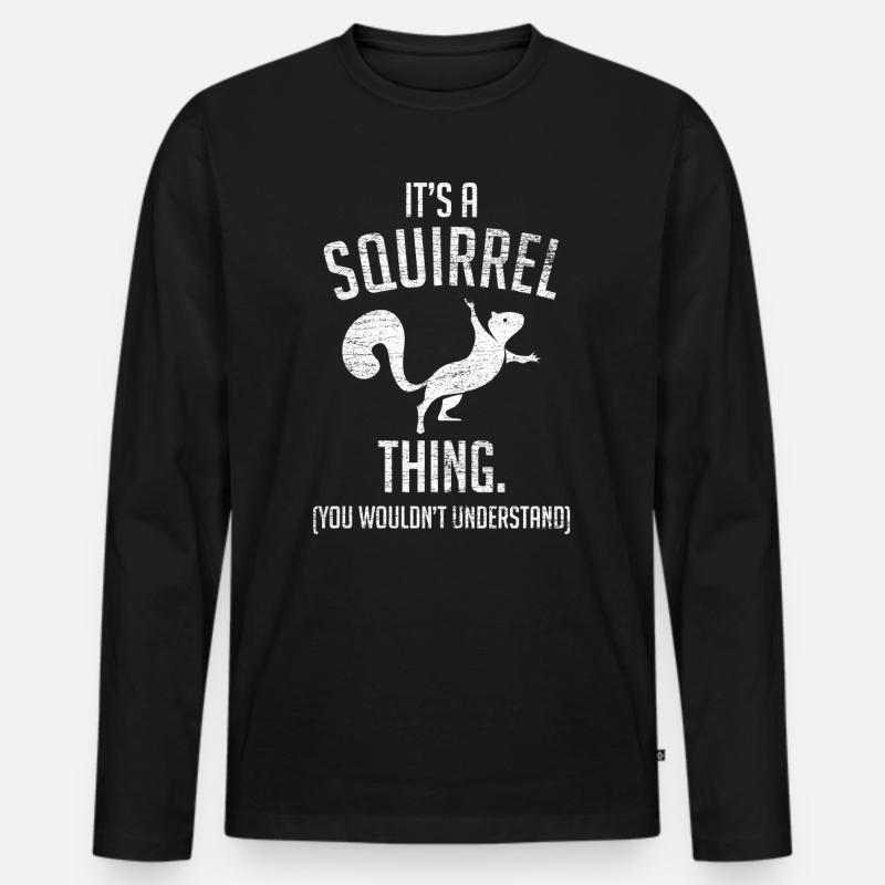 Eichhörnchen Fan - Männer Premium Bio Langarmshirt - Schwarz