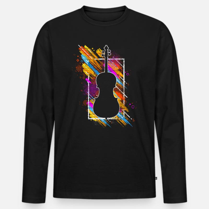 Cello Instrument - Männer Premium Bio Langarmshirt - Schwarz