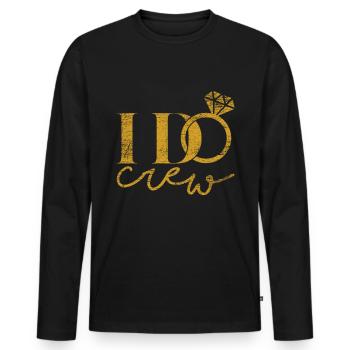 Demande en mariage - T-shirt manches longues Premium bio Homme - noir - Devant - Nico (187cm)
