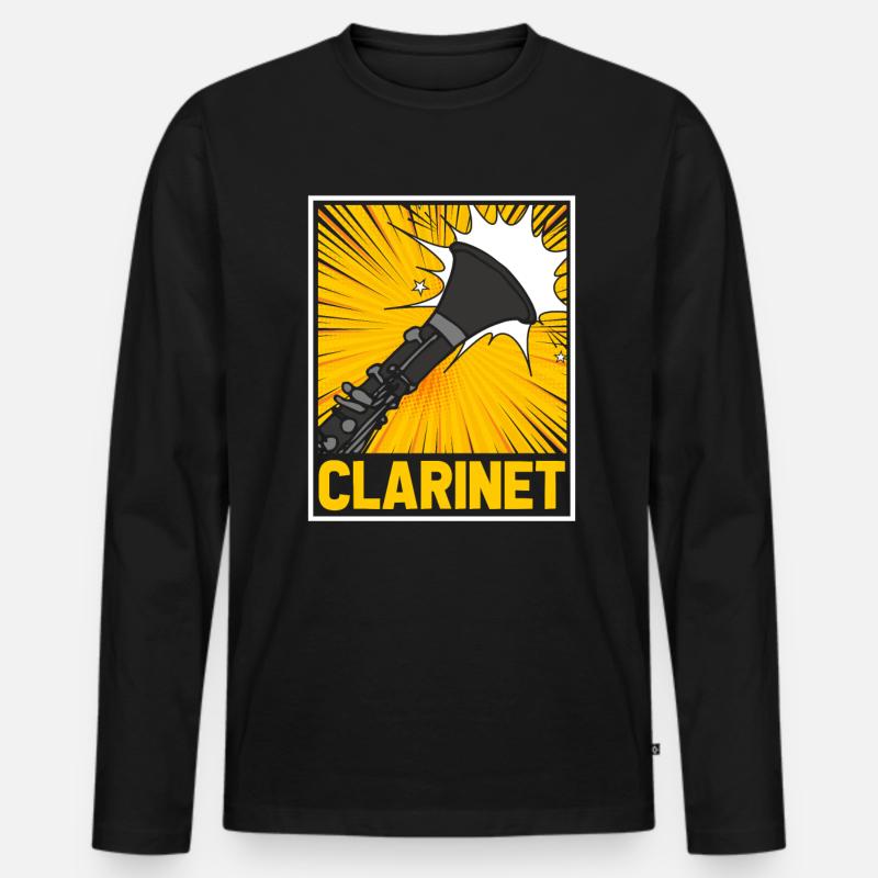 Klarinette - Männer Premium Bio Langarmshirt - Schwarz