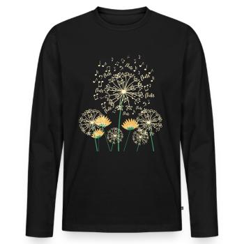 Pusteblume Flöte - Männer Premium Bio Langarmshirt - Schwarz - Vorne - Nico (187cm)