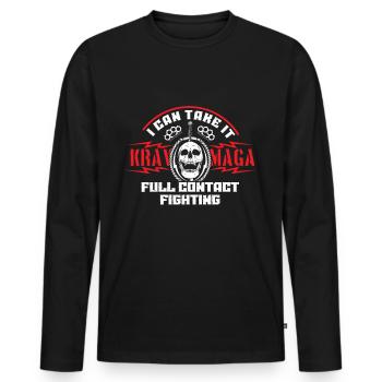 Krav Maga fight - Men's Premium Organic Long Sleeve Shirt - black - Front - Nico (187cm)