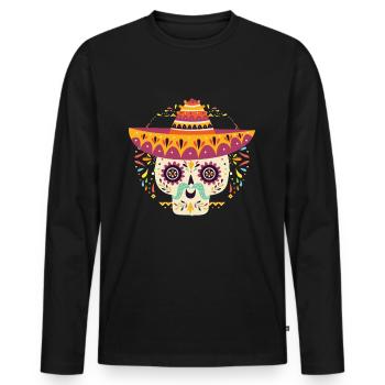 Mexiko - Männer Premium Bio Langarmshirt - Schwarz - Vorne - Nico (187cm)