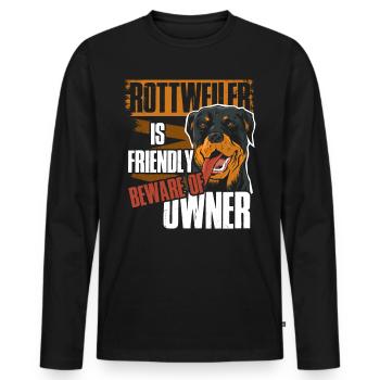 Rottweiler Besitzer - Männer Premium Bio Langarmshirt - Schwarz - Vorne - Nico (187cm)