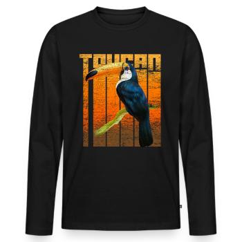 Tukan South America - Men's Premium Organic Long Sleeve Shirt - black - Front - Nico (187cm)