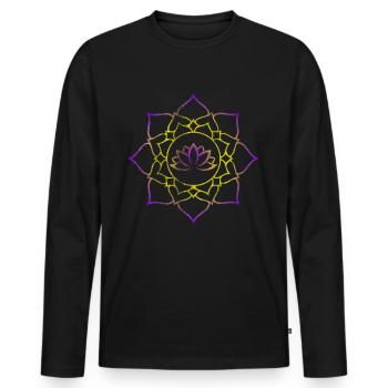 meditation - Men's Premium Organic Long Sleeve Shirt - black - Front - Nico (187cm)