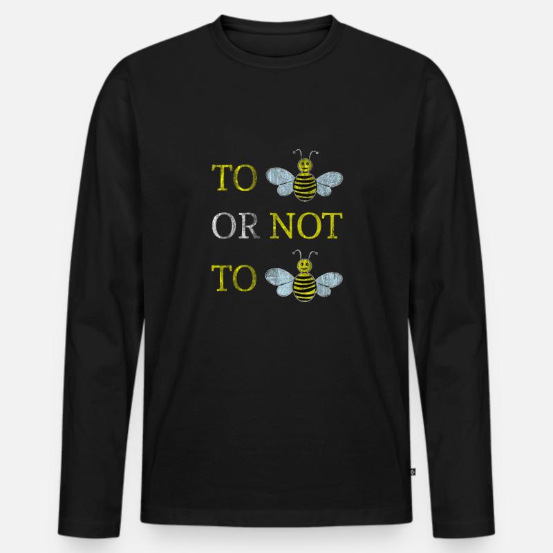 Biene - Männer Premium Bio Langarmshirt - Schwarz