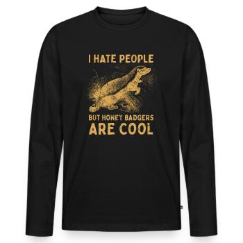 Honey badger animal lover - Men's Premium Organic Long Sleeve Shirt - black - Front - Nico (187cm)