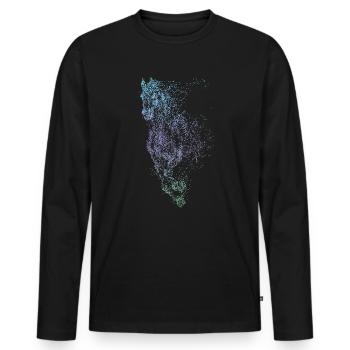 Horse freedom galloping - Men's Premium Organic Long Sleeve Shirt - black - Front - Nico (187cm)