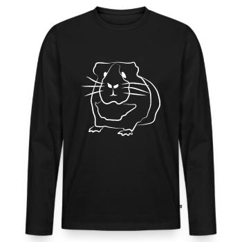 Guinea pig pet - Men's Premium Organic Long Sleeve Shirt - black - Front - Nico (187cm)