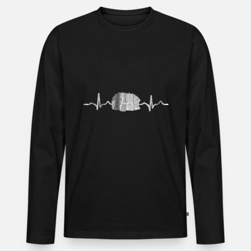 Igel Frequenz Puls - Männer Premium Bio Langarmshirt - Schwarz