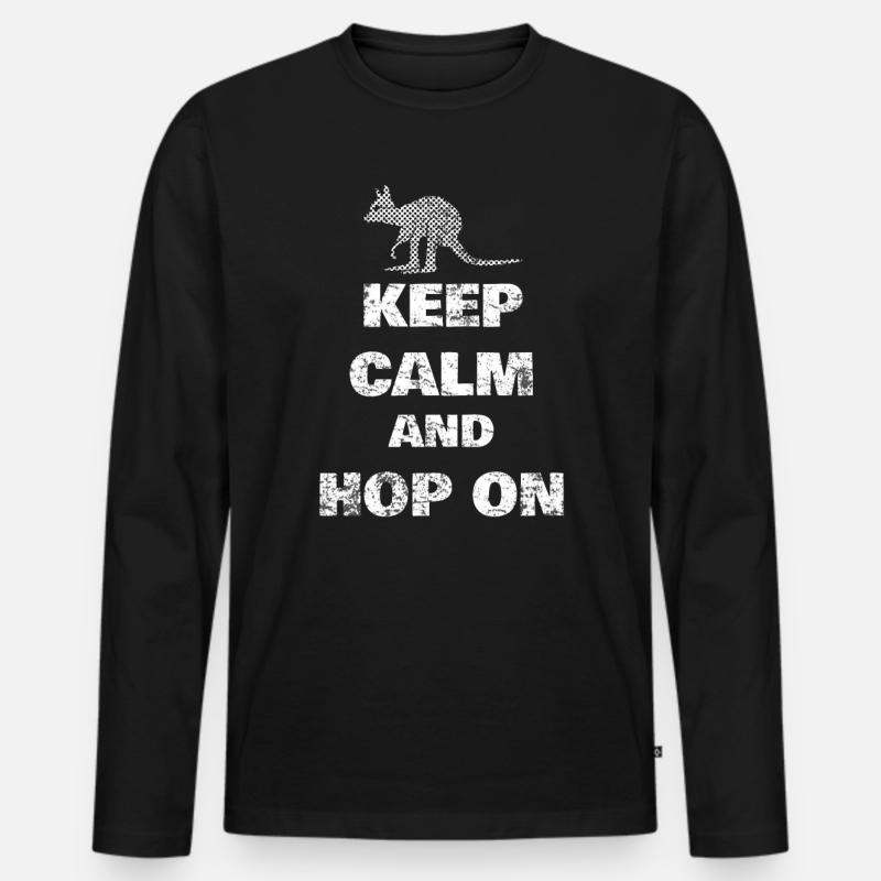 Känguru - Männer Premium Bio Langarmshirt - Schwarz