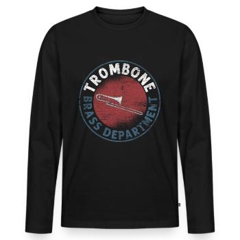 Trombone wind instrument - Men's Premium Organic Long Sleeve Shirt - black - Front - Nico (187cm)
