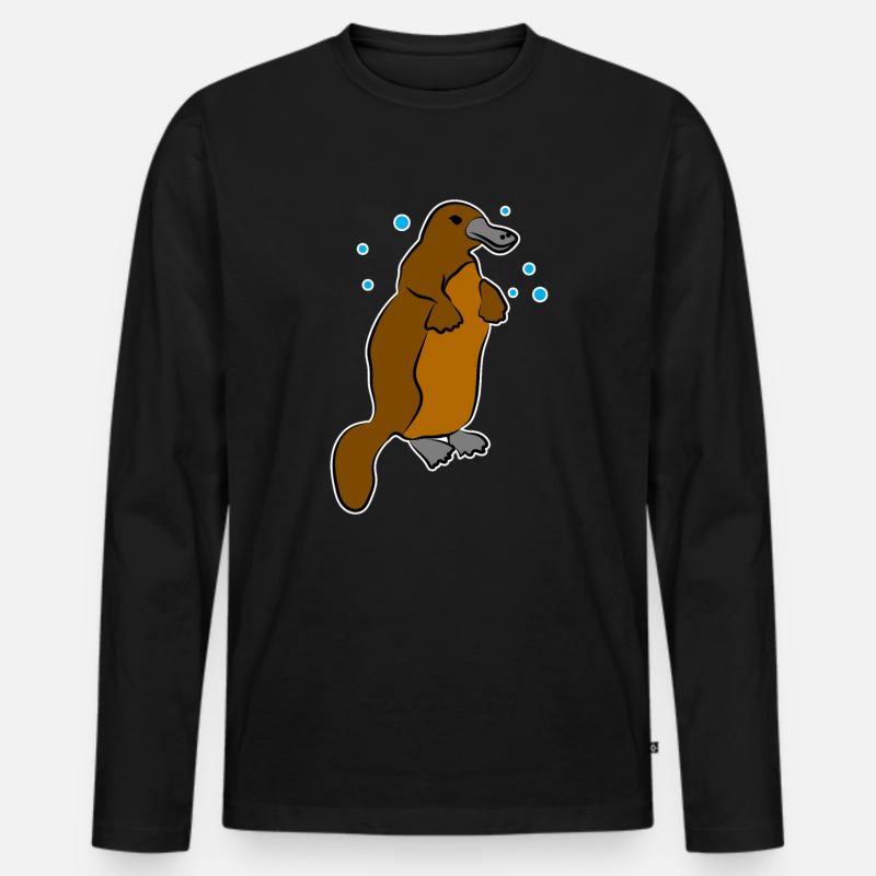 Schnabeltier - Männer Premium Bio Langarmshirt - Schwarz