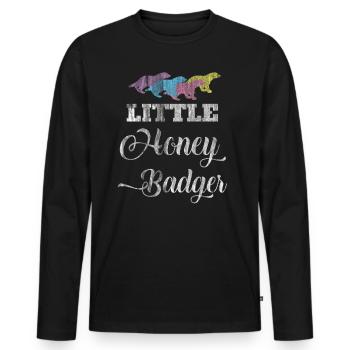 honey badger - Men's Premium Organic Long Sleeve Shirt - black - Front - Nico (187cm)