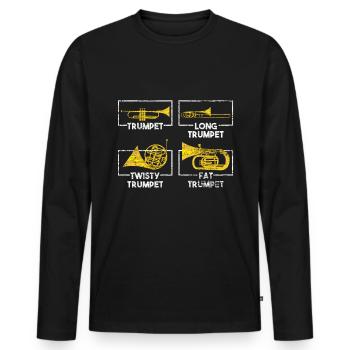 Trumpet wind instrument - Men's Premium Organic Long Sleeve Shirt - black - Front - Nico (187cm)