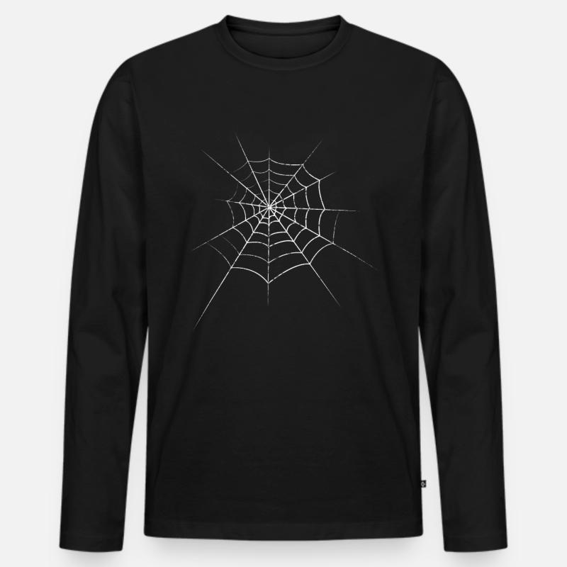 Spinne Spinnennetz - Männer Premium Bio Langarmshirt - Schwarz
