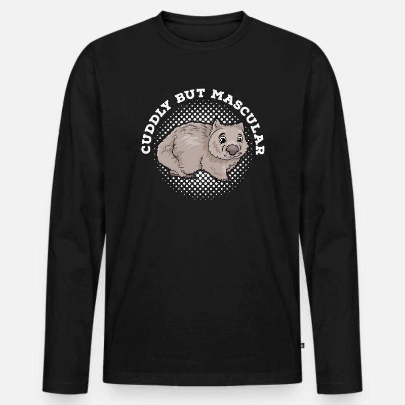 Wombat Beuteltier - Männer Premium Bio Langarmshirt - Schwarz