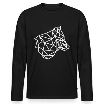 Chasseur de loup - T-shirt manches longues Premium bio Homme - noir - Devant - Nico (187cm)