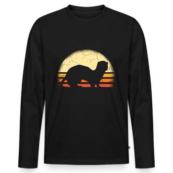 Frettchen Marder - Männer Premium Bio Langarmshirt - Schwarz - Vorne - Nico (187cm)