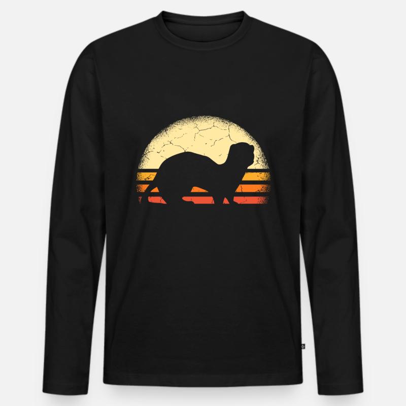 Frettchen Marder - Männer Premium Bio Langarmshirt - Schwarz