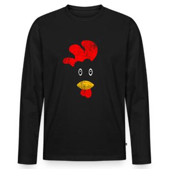 Huhn - Männer Premium Bio Langarmshirt - Schwarz - Vorne - Nico (187cm)