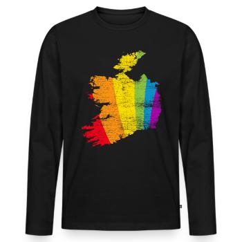 Irlande - T-shirt manches longues Premium bio Homme - noir - Devant - Nico (187cm)