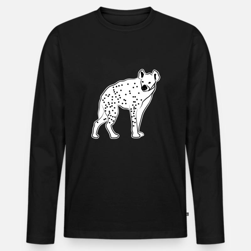 Hyäne Geschenkidee - Männer Premium Bio Langarmshirt - Schwarz