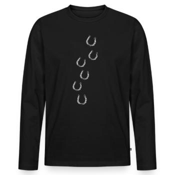 Horse lucky charm - Men's Premium Organic Long Sleeve Shirt - black - Front - Nico (187cm)