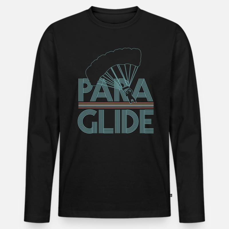 Paragliding - Männer Premium Bio Langarmshirt - Schwarz
