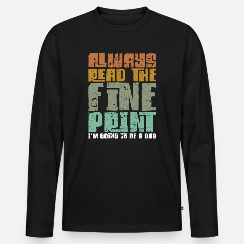 Schwangerschaft - Männer Premium Bio Langarmshirt - Schwarz