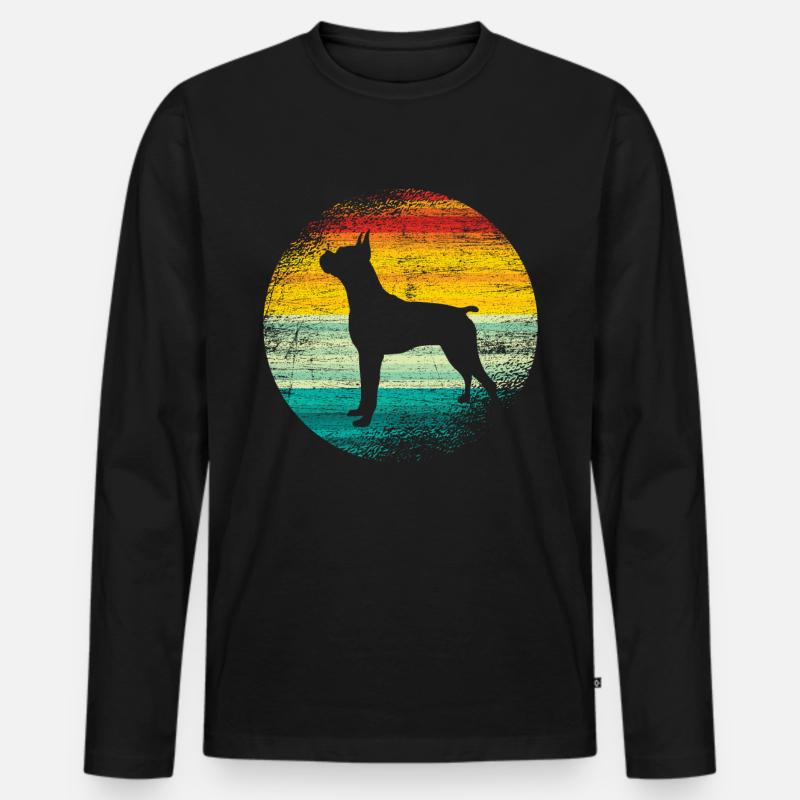 Boxer - Männer Premium Bio Langarmshirt - Schwarz