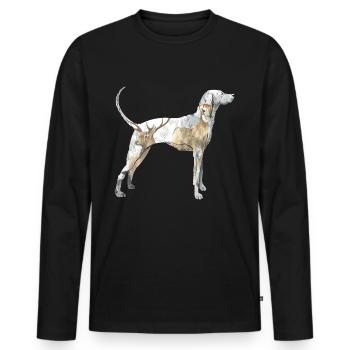 Chien de chasse - T-shirt manches longues Premium bio Homme - noir - Devant - Nico (187cm)