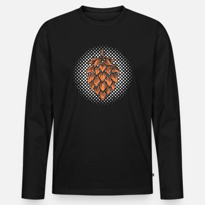 Bier - Männer Premium Bio Langarmshirt - Schwarz