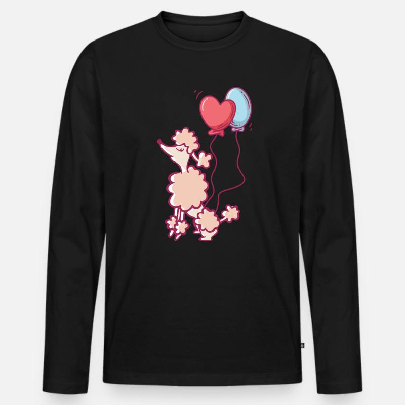 Pudel - Männer Premium Bio Langarmshirt - Schwarz