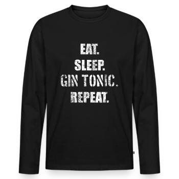 Gin drinker - Men's Premium Organic Long Sleeve Shirt - black - Front - Nico (187cm)