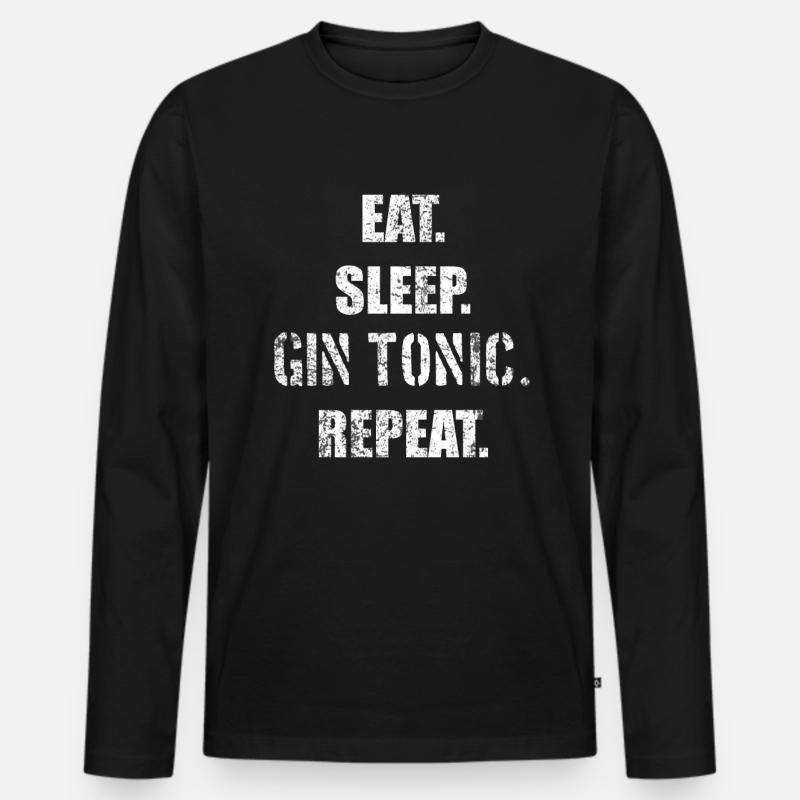 Gin Trinker - Männer Premium Bio Langarmshirt - Schwarz
