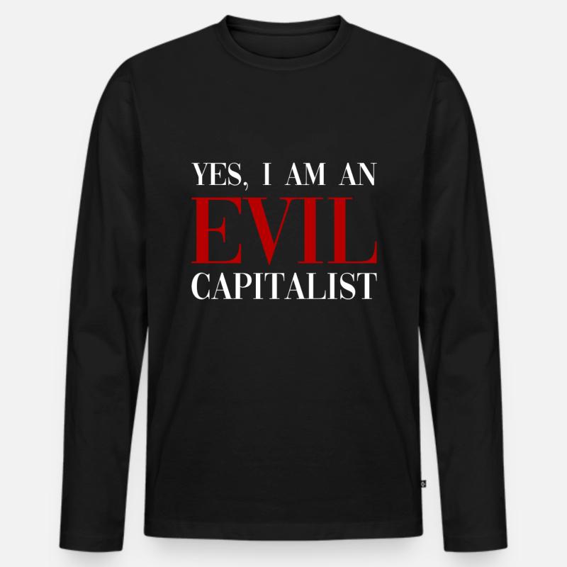 Kapitalismus - Männer Premium Bio Langarmshirt - Schwarz