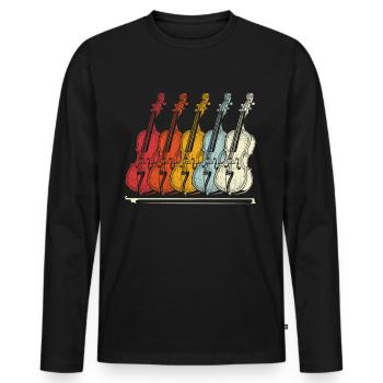 Cello Classical Music - Men's Premium Organic Long Sleeve Shirt - black - Front - Nico (187cm)