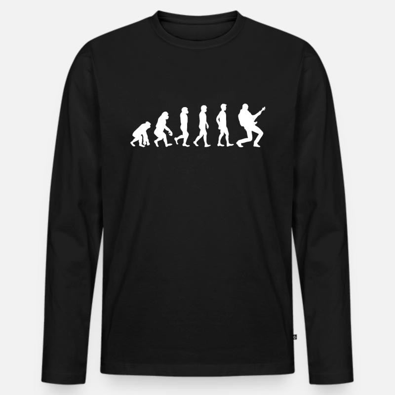 Evolution Gitarre - Männer Premium Bio Langarmshirt - Schwarz