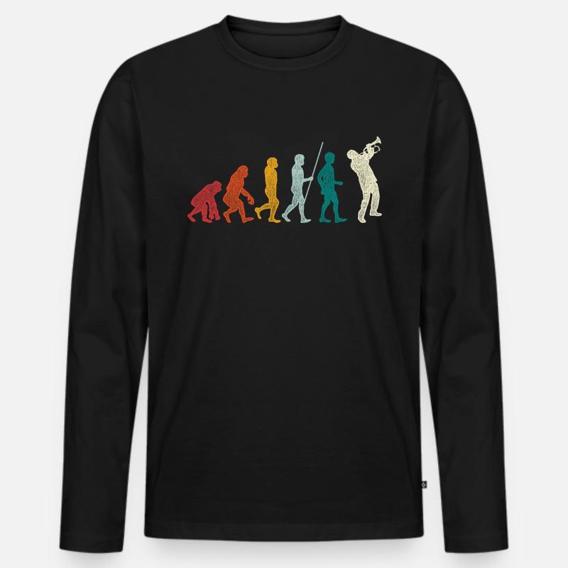 Évolution de la trompette - T-shirt manches longues Premium bio Homme - noir