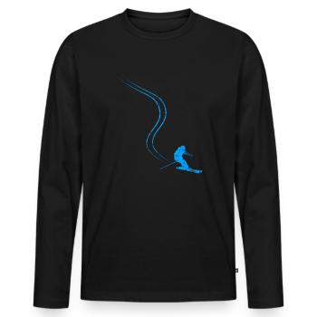 Ski Ski Fahrer - Männer Premium Bio Langarmshirt - Schwarz - Vorne - Nico (187cm)