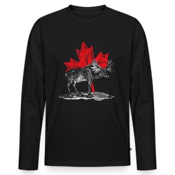 Canada - T-shirt manches longues Premium bio Homme - noir - Devant - Nico (187cm)