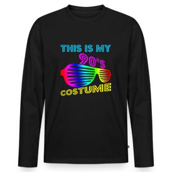 90s motto - Men's Premium Organic Long Sleeve Shirt - black - Front - Nico (187cm)